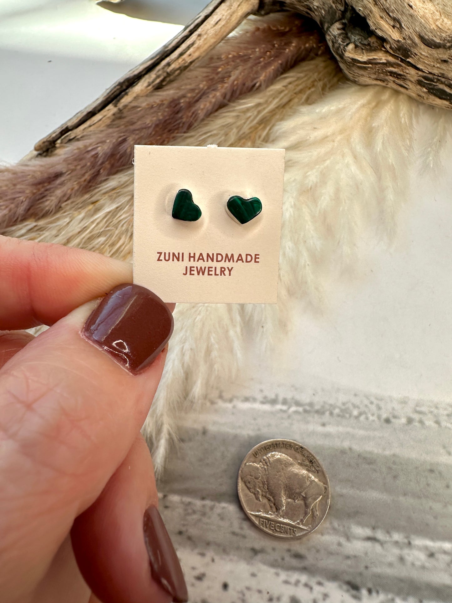 Zuni Heart Studs