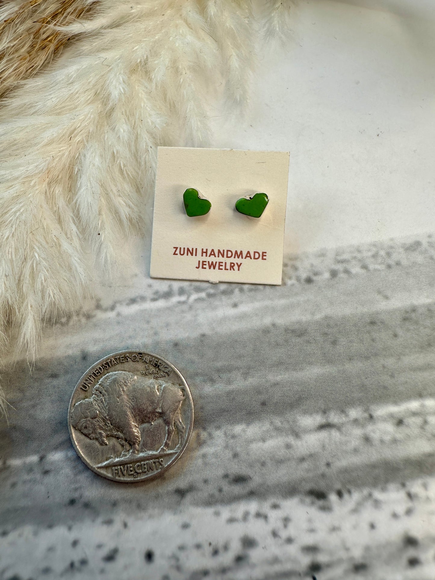 Zuni Heart Studs