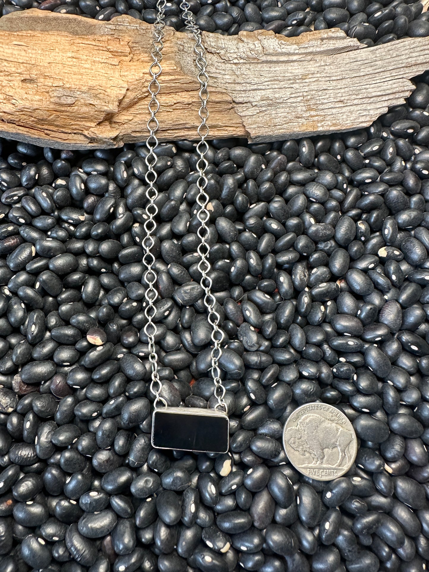 Dainty Onyx Bar Necklace