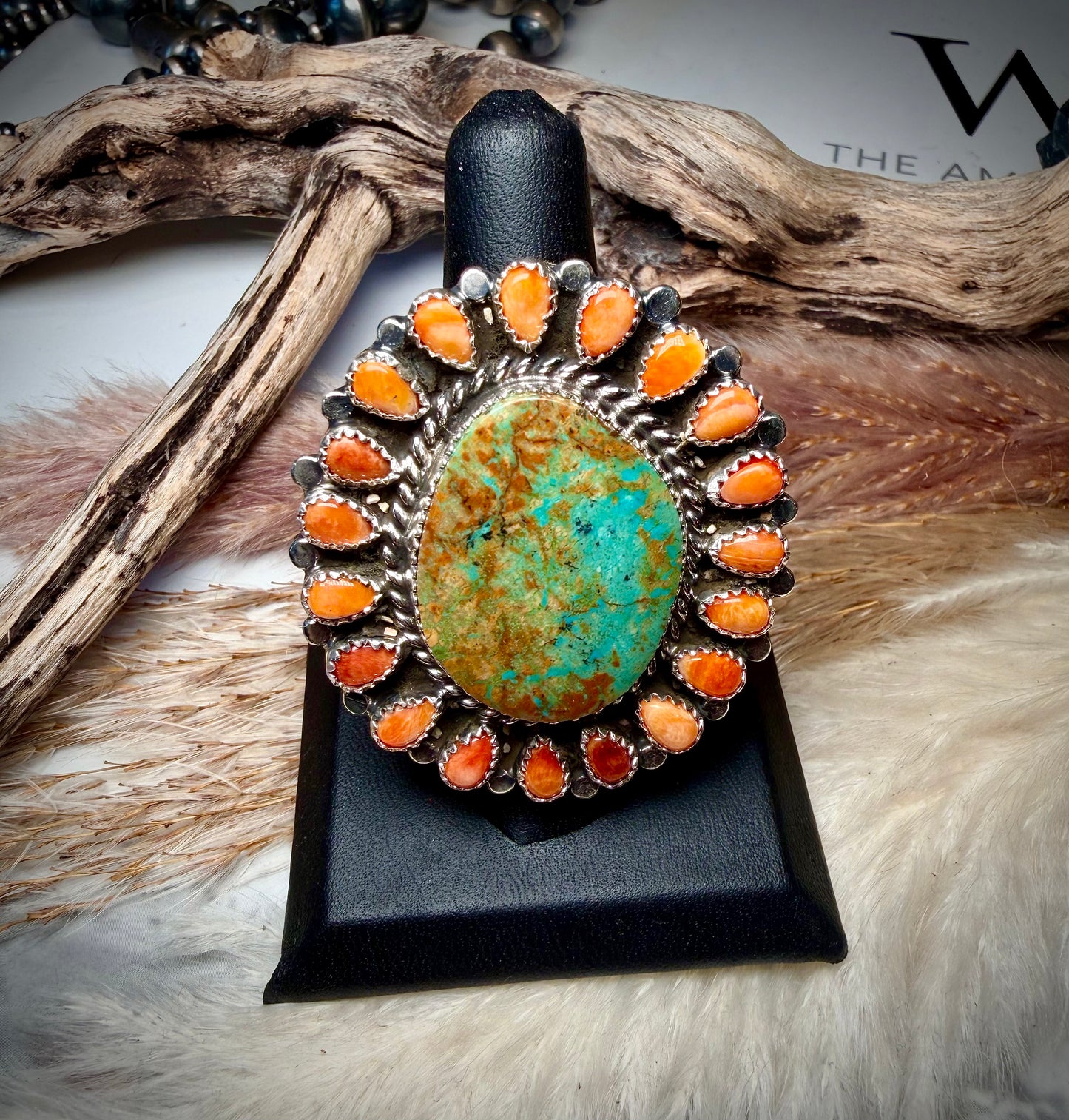 Royston & Spiny Oyster Adjustable Ring by Ednei Yabeny