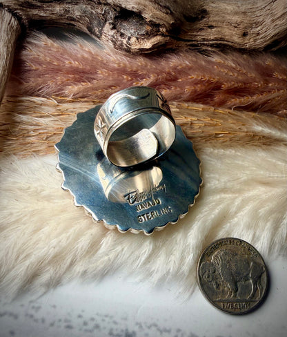 Royston & Spiny Oyster Adjustable Ring by Ednei Yabeny