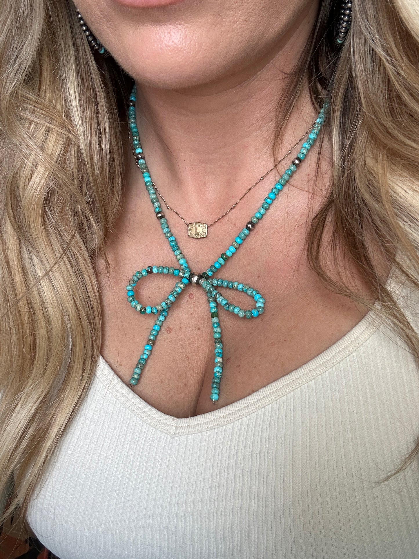 Turquoise Bow Necklaces