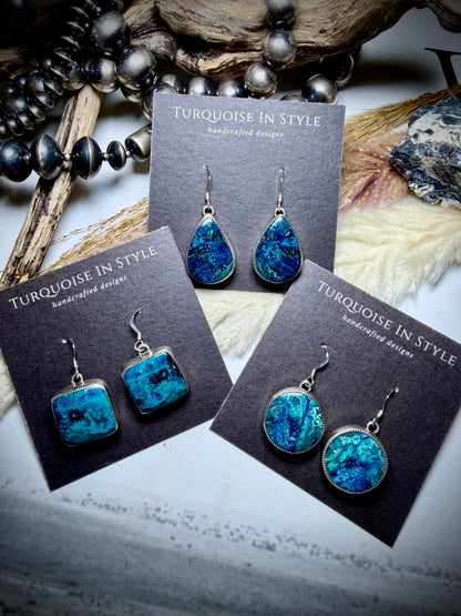 Chrysocolla Dangle Earrings by Alice Johnson