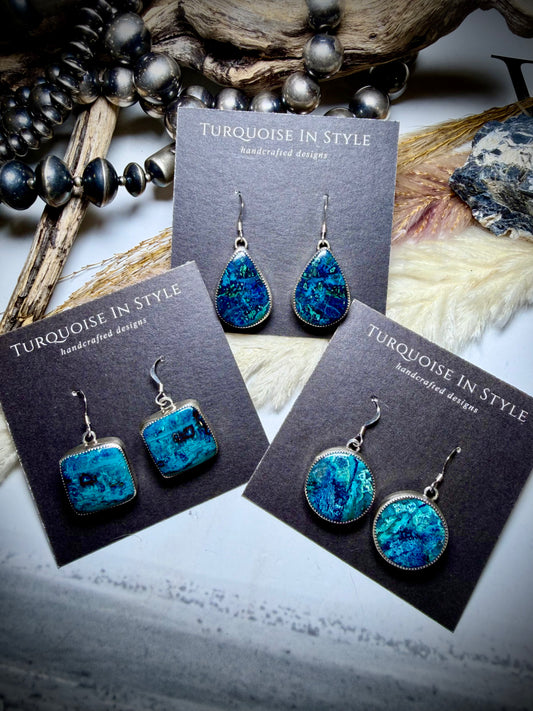 Chrysocolla Dangle Earrings by Alice Johnson