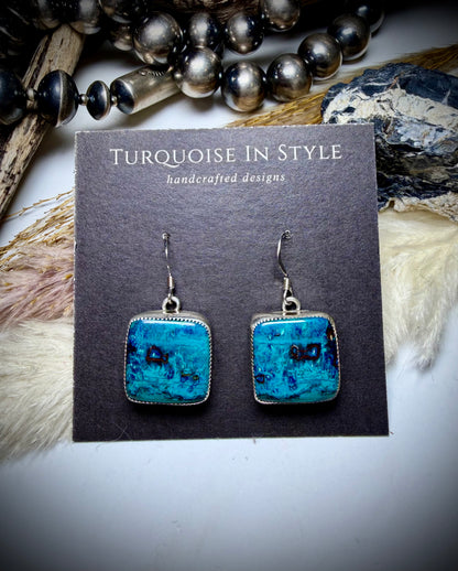 Chrysocolla Dangle Earrings by Alice Johnson