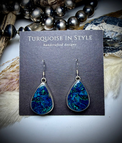 Chrysocolla Dangle Earrings by Alice Johnson