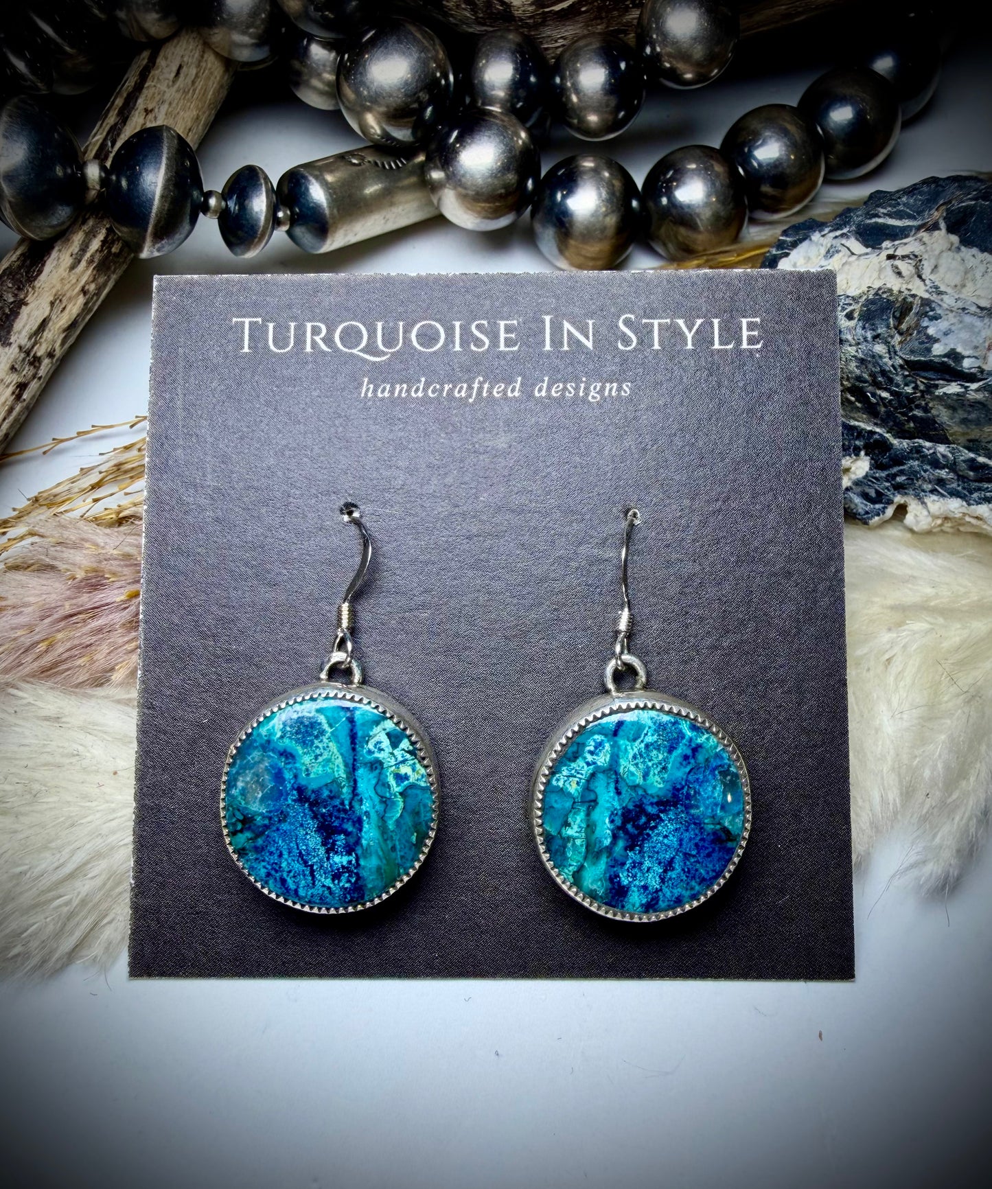 Chrysocolla Dangle Earrings by Alice Johnson