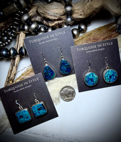 Chrysocolla Dangle Earrings by Alice Johnson