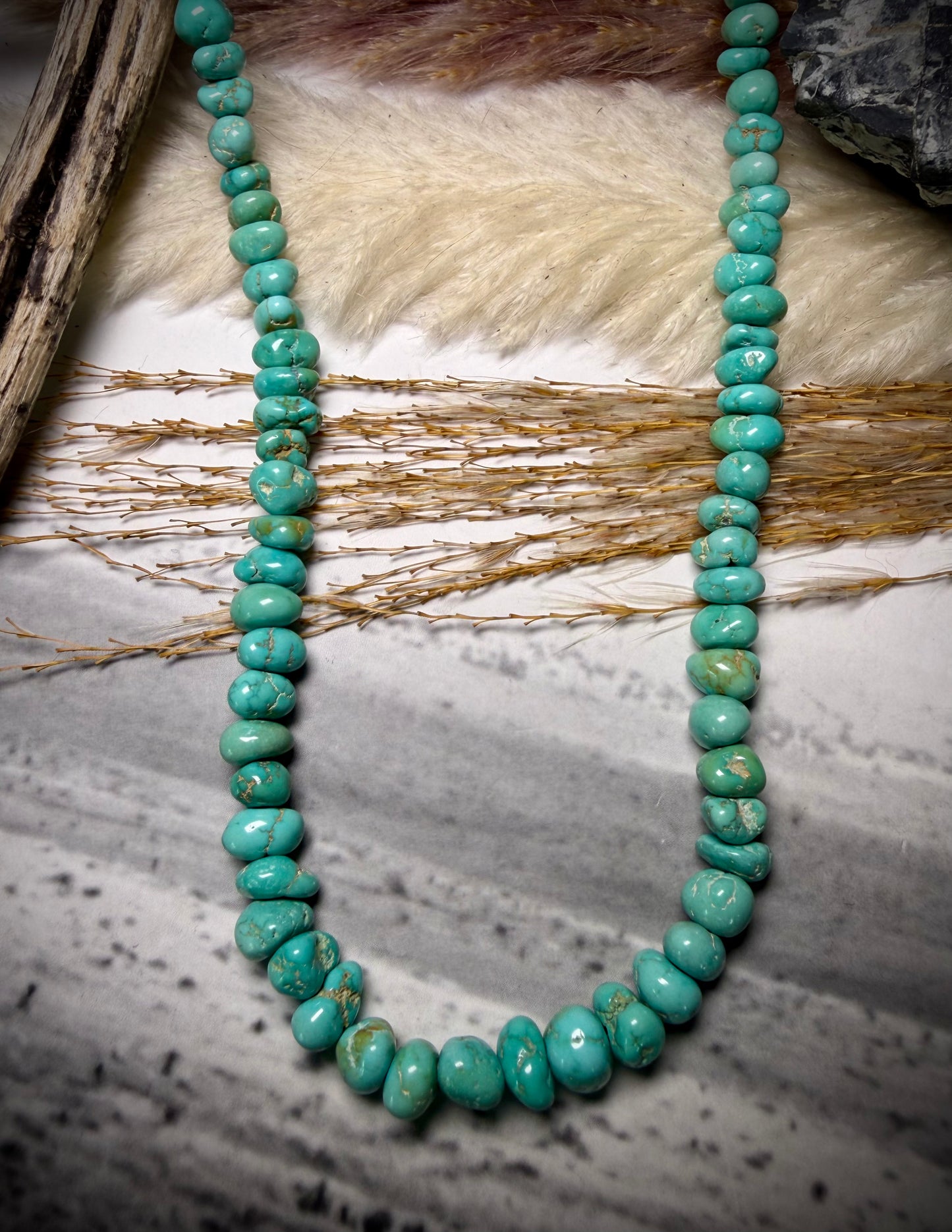 Lone Mountain Turquoise Beaded Necklace