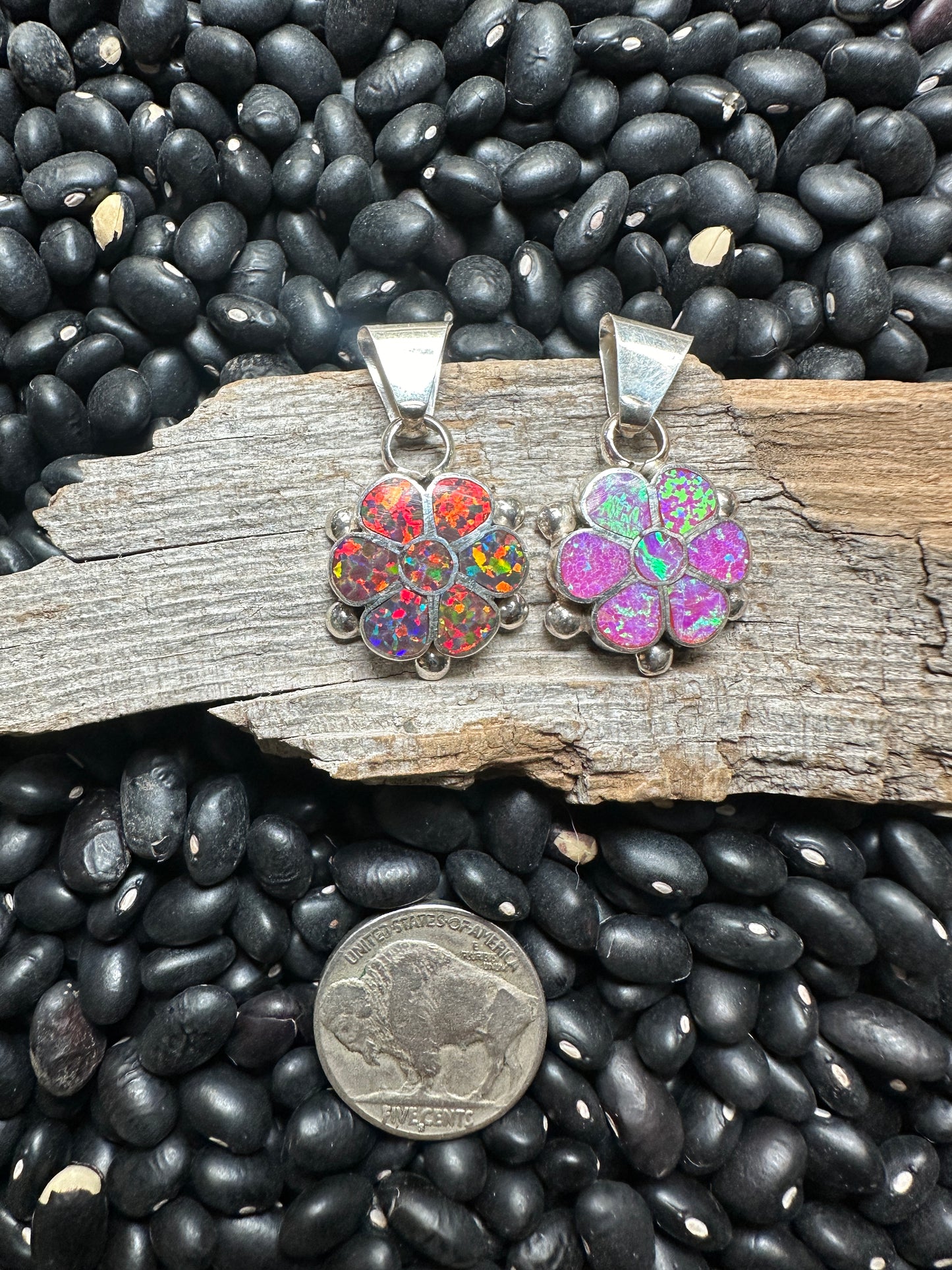 Opal Flower Pendant