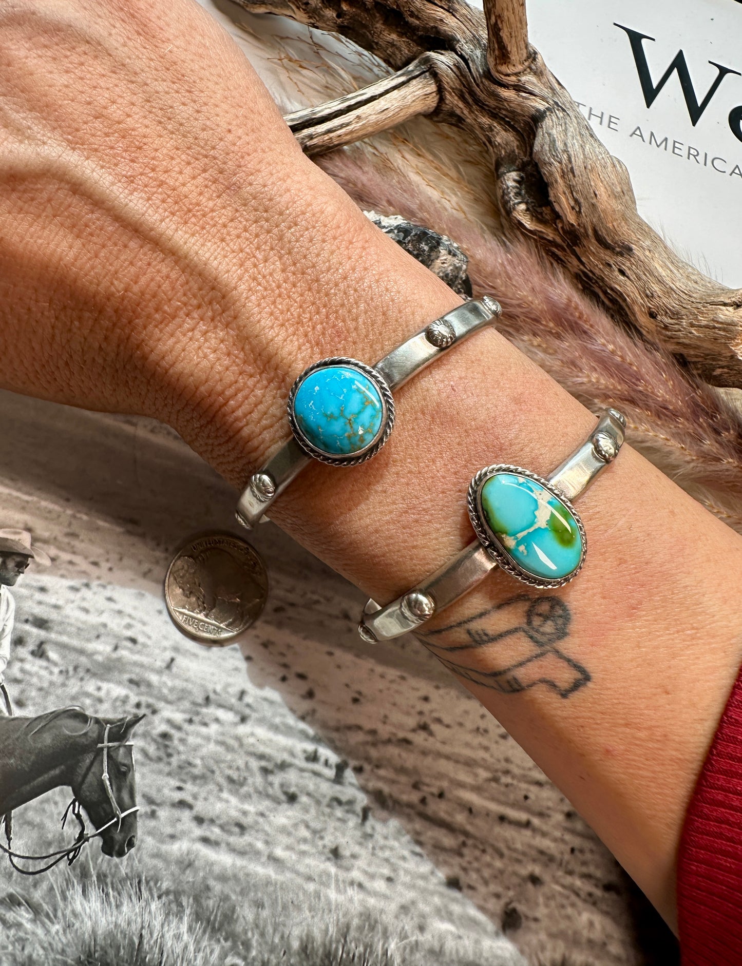 Samuel Yellowhair Sonoran Turquoise Bracelets