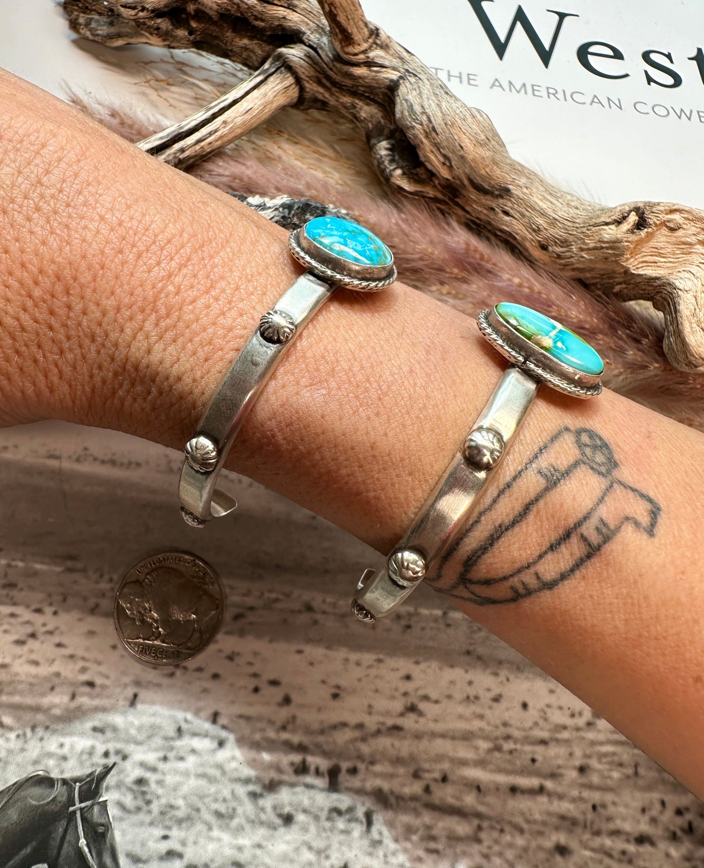 Samuel Yellowhair Sonoran Turquoise Bracelets