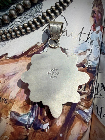Lyle Piaso Fox Turquoise Cluster Pendant