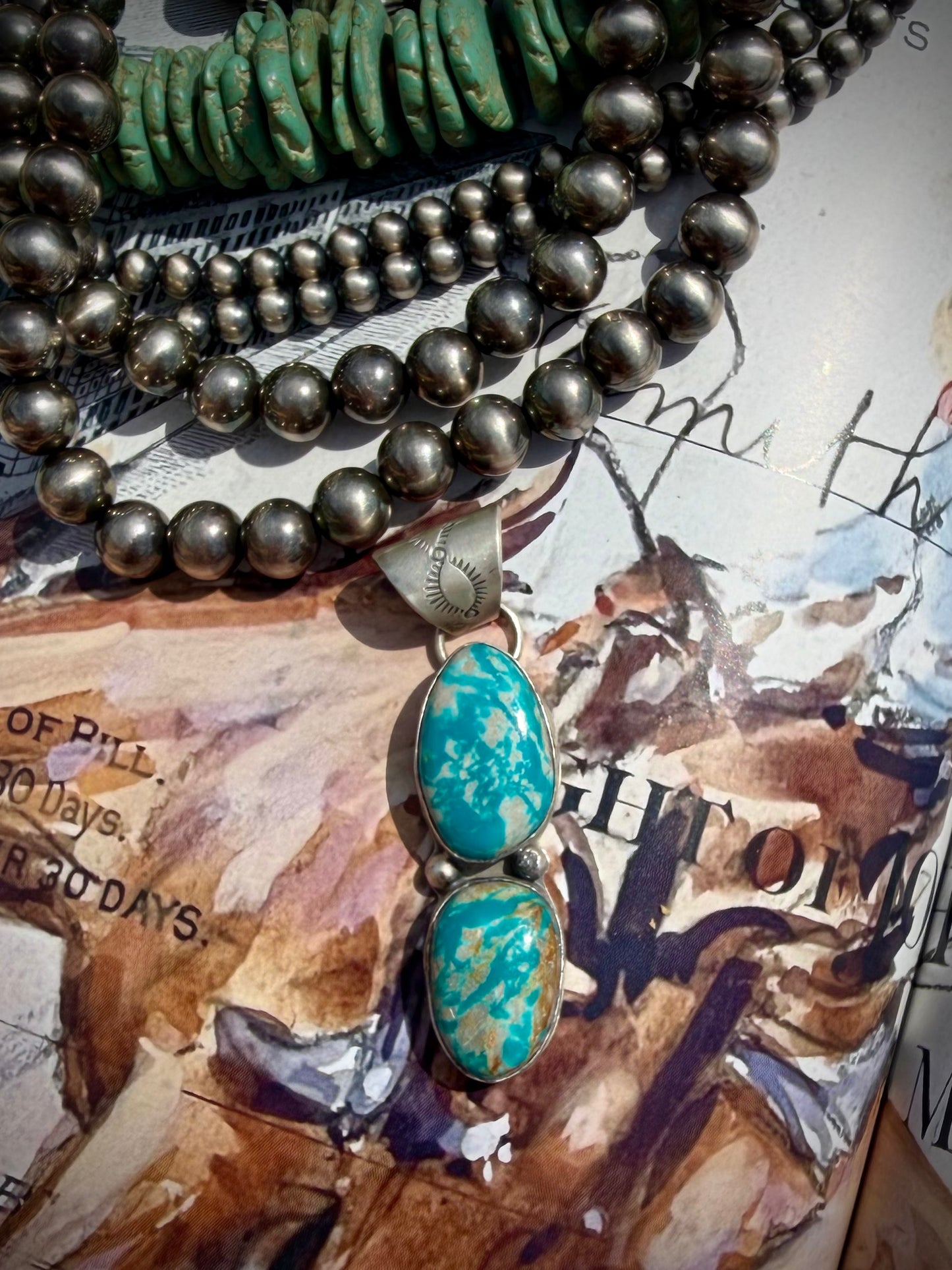 Lyle Piaso Fox Turquoise Pendant
