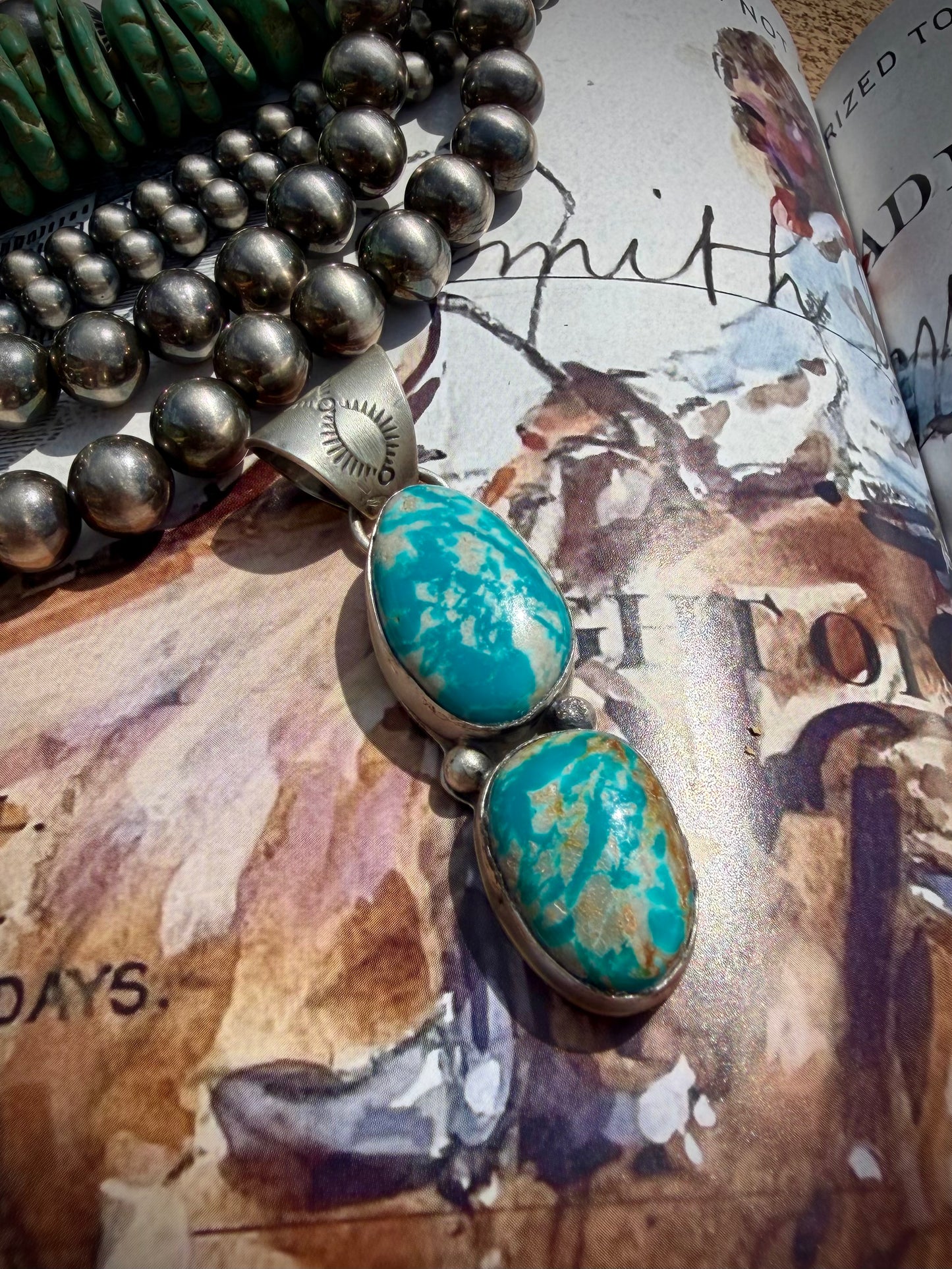 Lyle Piaso Fox Turquoise Pendant