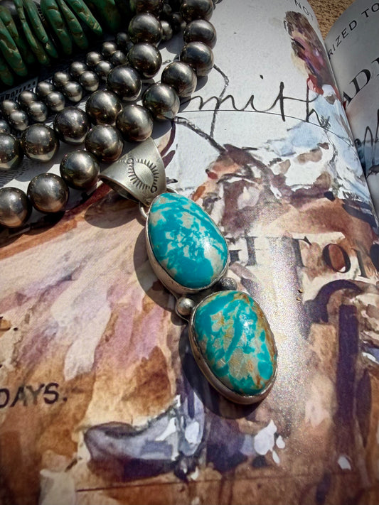Lyle Piaso Fox Turquoise Pendant