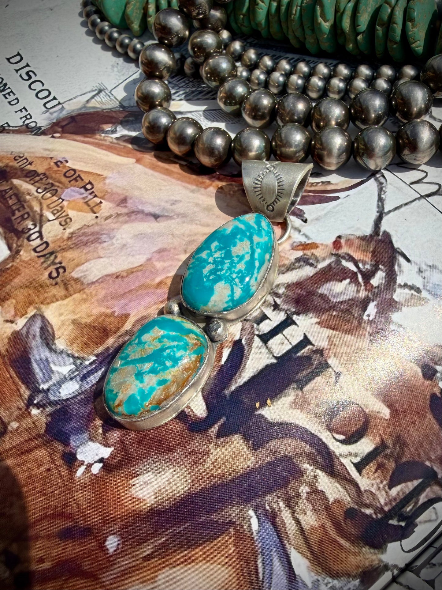 Lyle Piaso Fox Turquoise Pendant