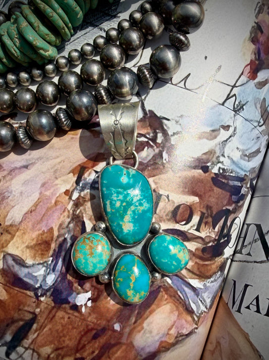 Lyle Piaso Fox Turquoise Pendant