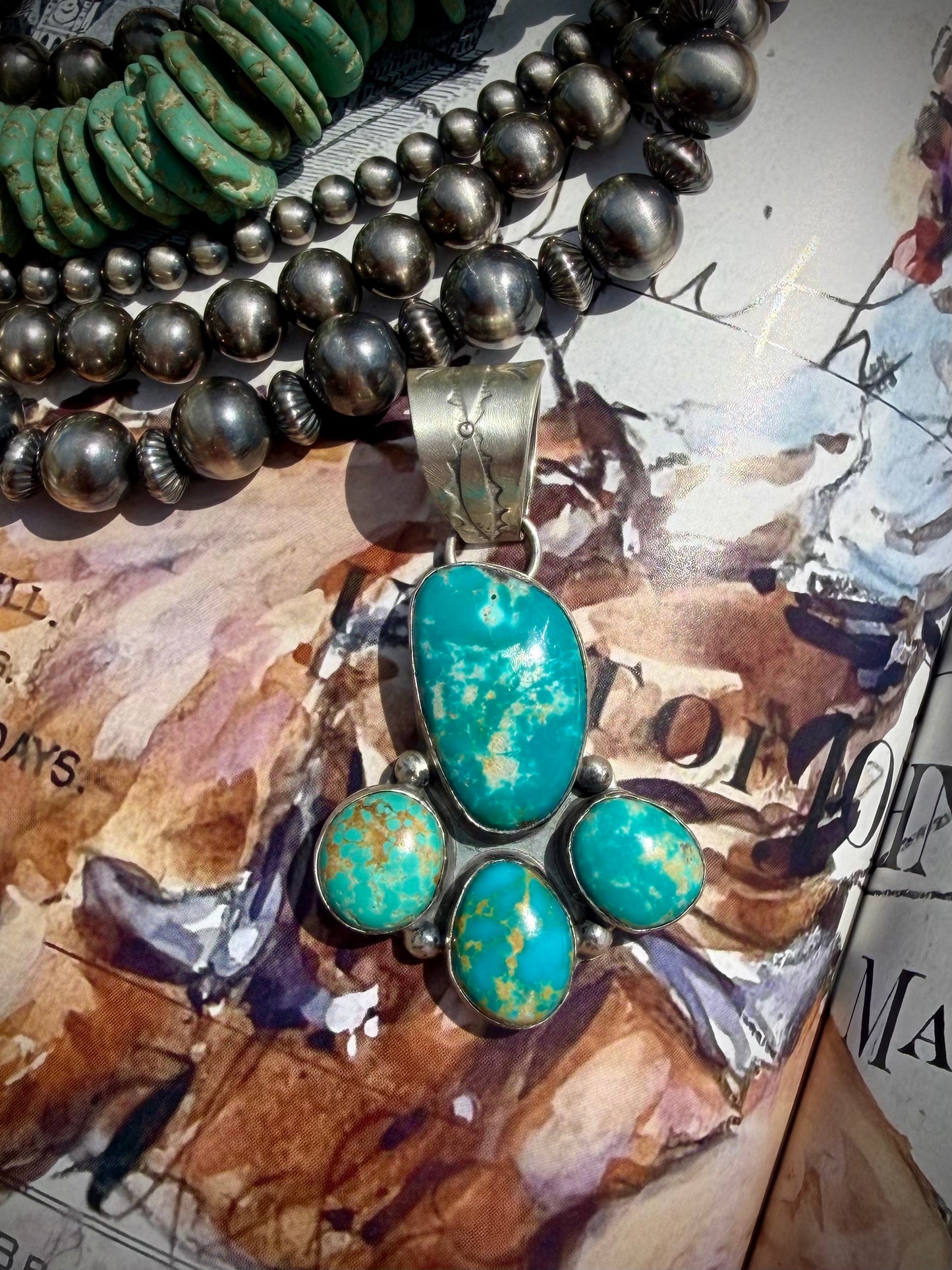 Lyle Piaso Fox Turquoise Pendant