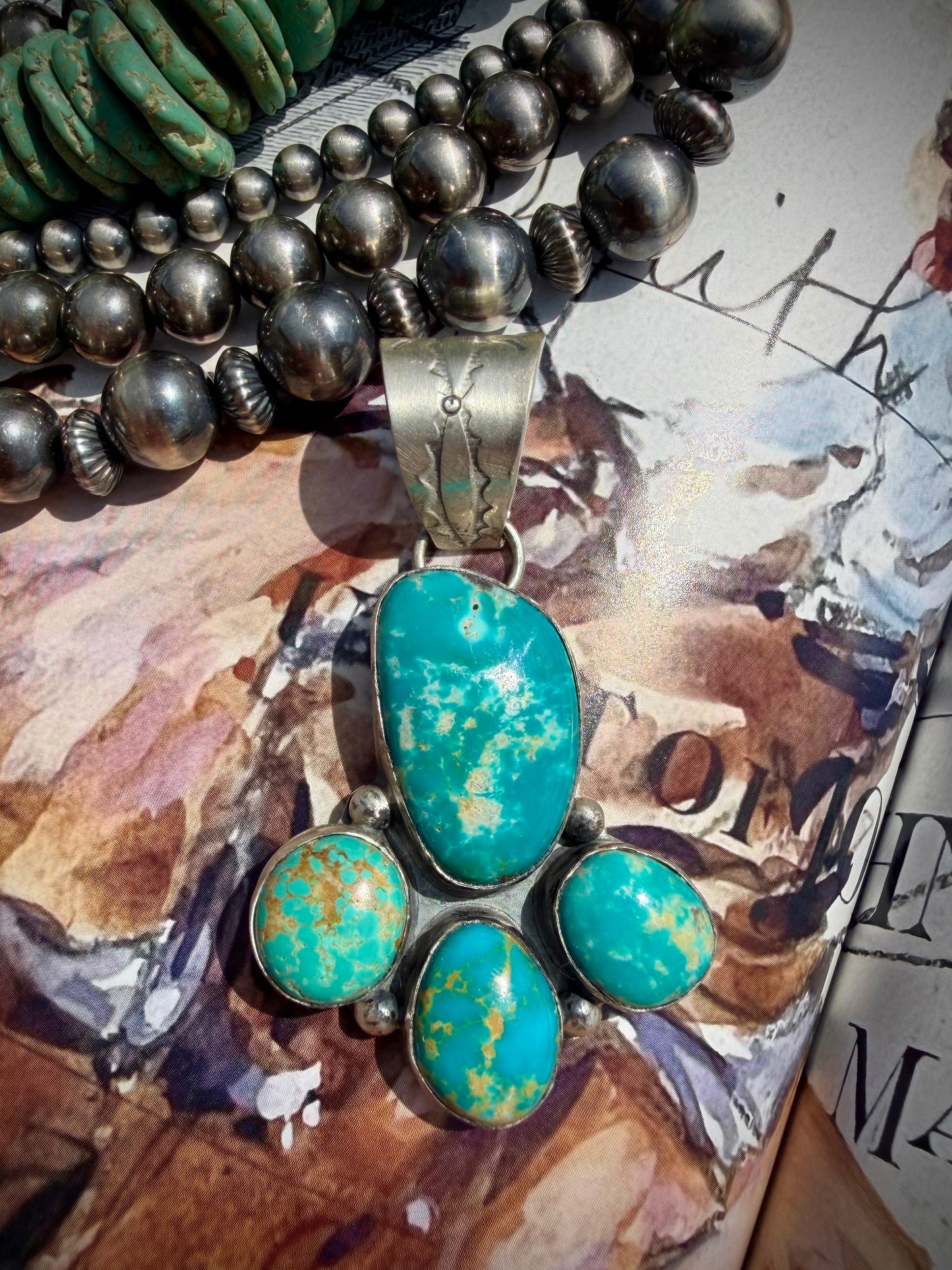 Lyle Piaso Fox Turquoise Pendant