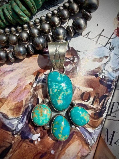 Lyle Piaso Fox Turquoise Pendant