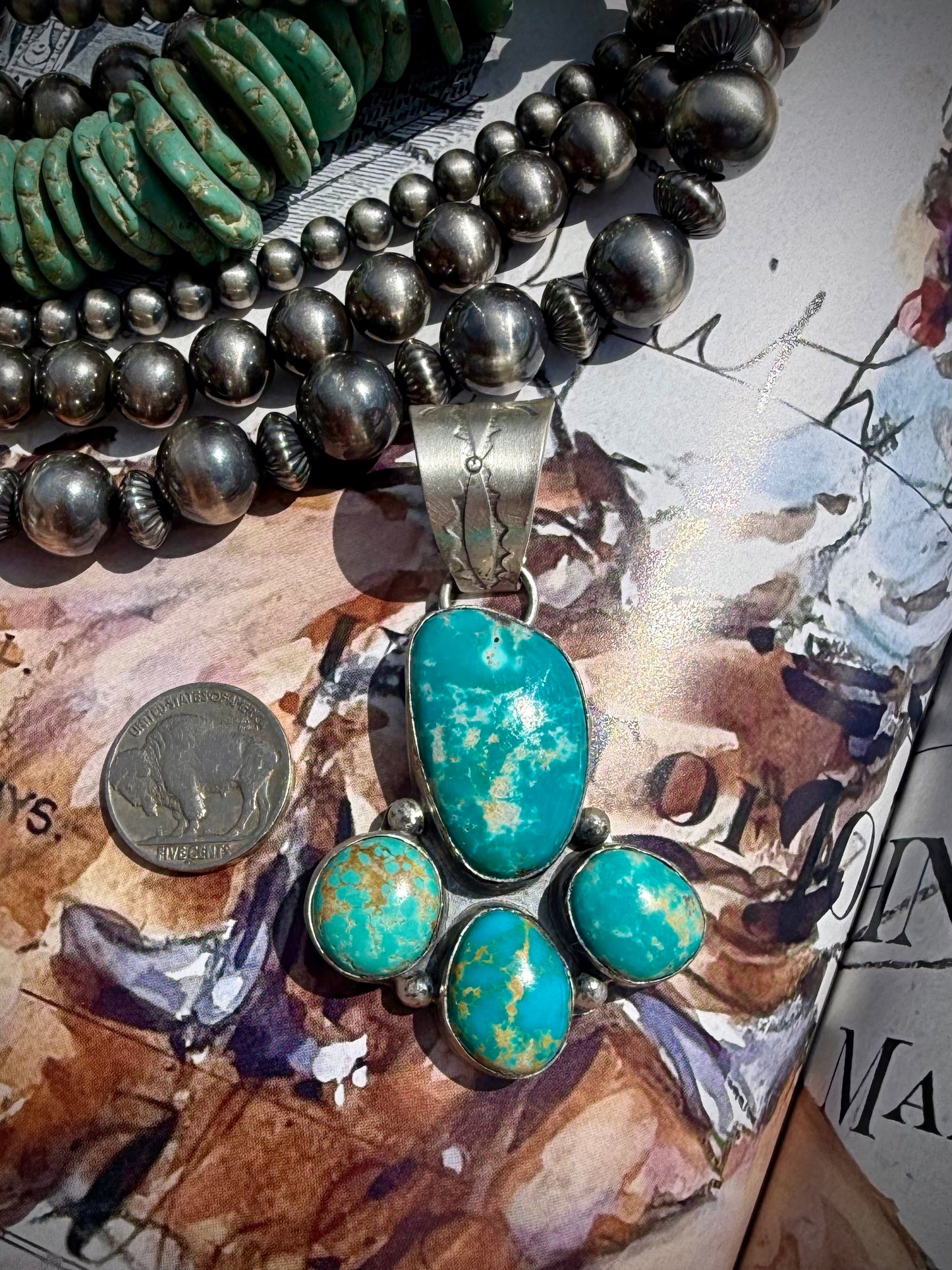 Lyle Piaso Fox Turquoise Pendant