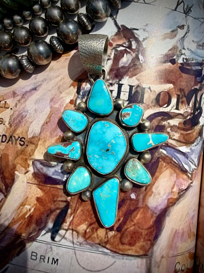 Kathleen Livingston Fox Turquoise Cluster Pendant