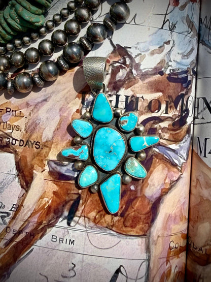 Kathleen Livingston Fox Turquoise Cluster Pendant