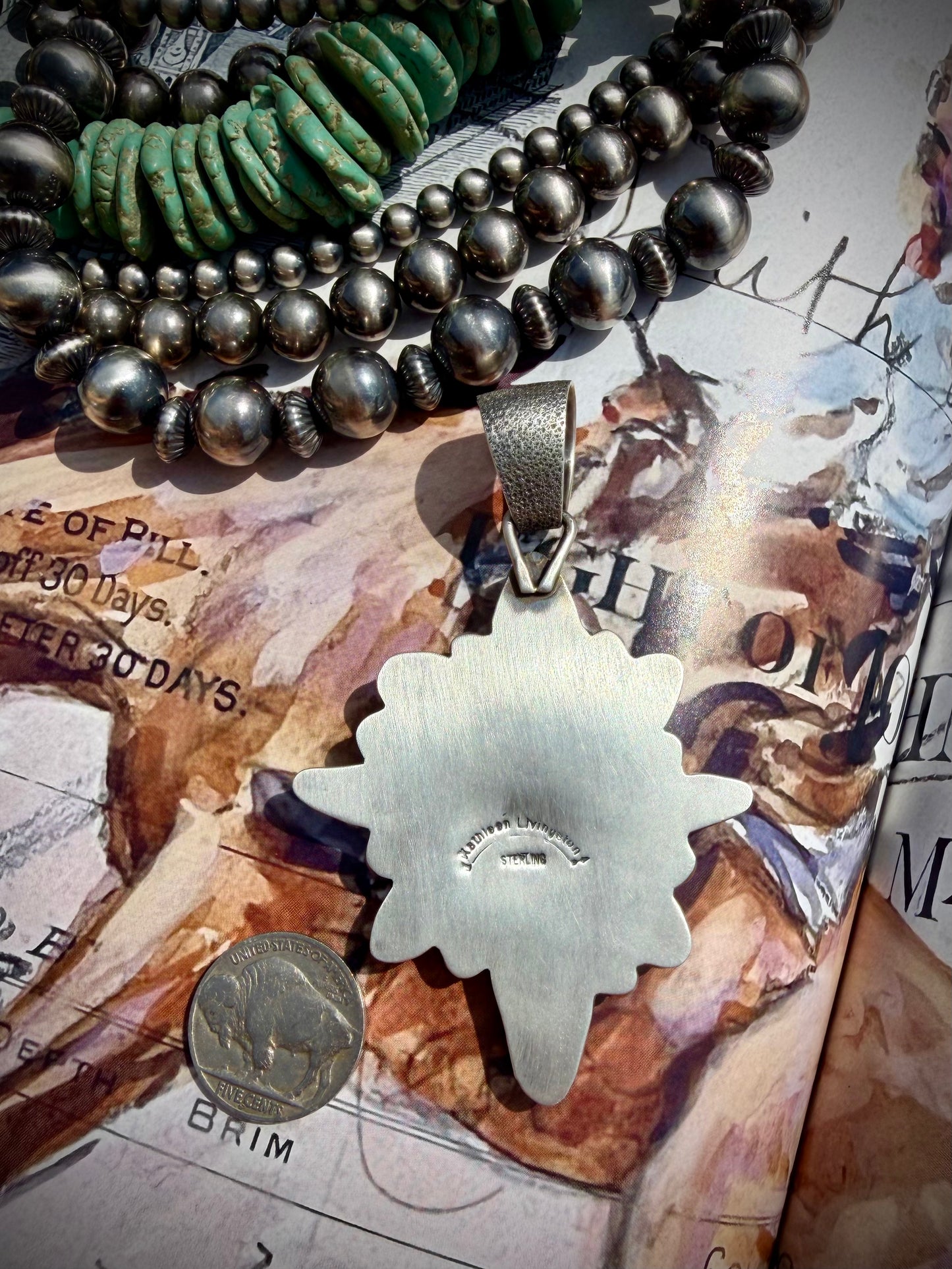 Kathleen Livingston Fox Turquoise Cluster Pendant