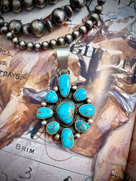 Kathleen Livington Morenci Turquoise Cluster Pendant