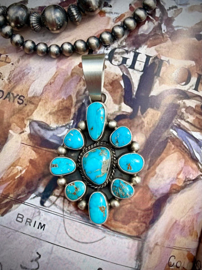 Kathleen Livington Morenci Turquoise Cluster Pendant