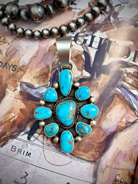 Kathleen Livington Morenci Turquoise Cluster Pendant