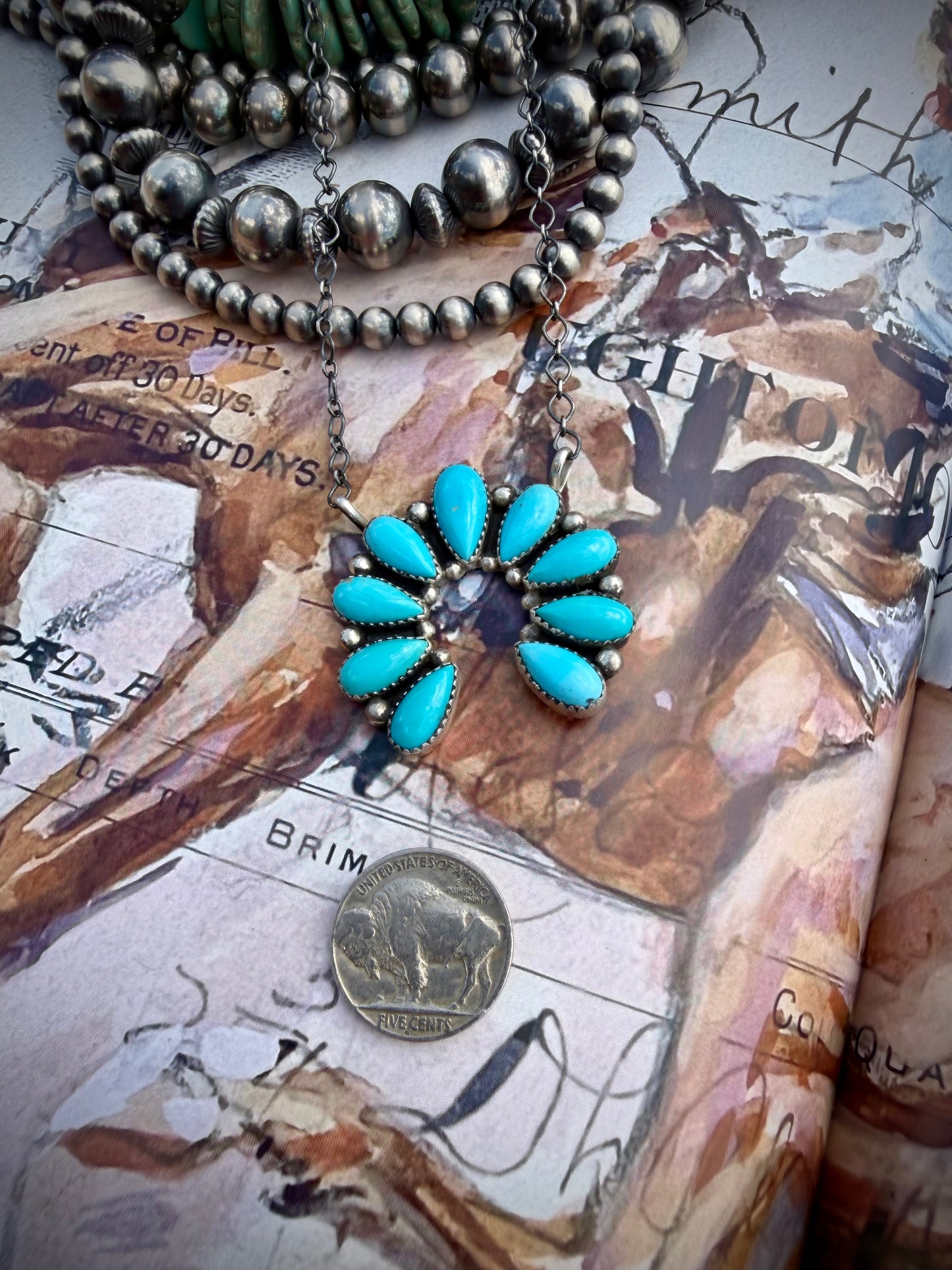 T Smith Bright Blue Naja Necklace #2