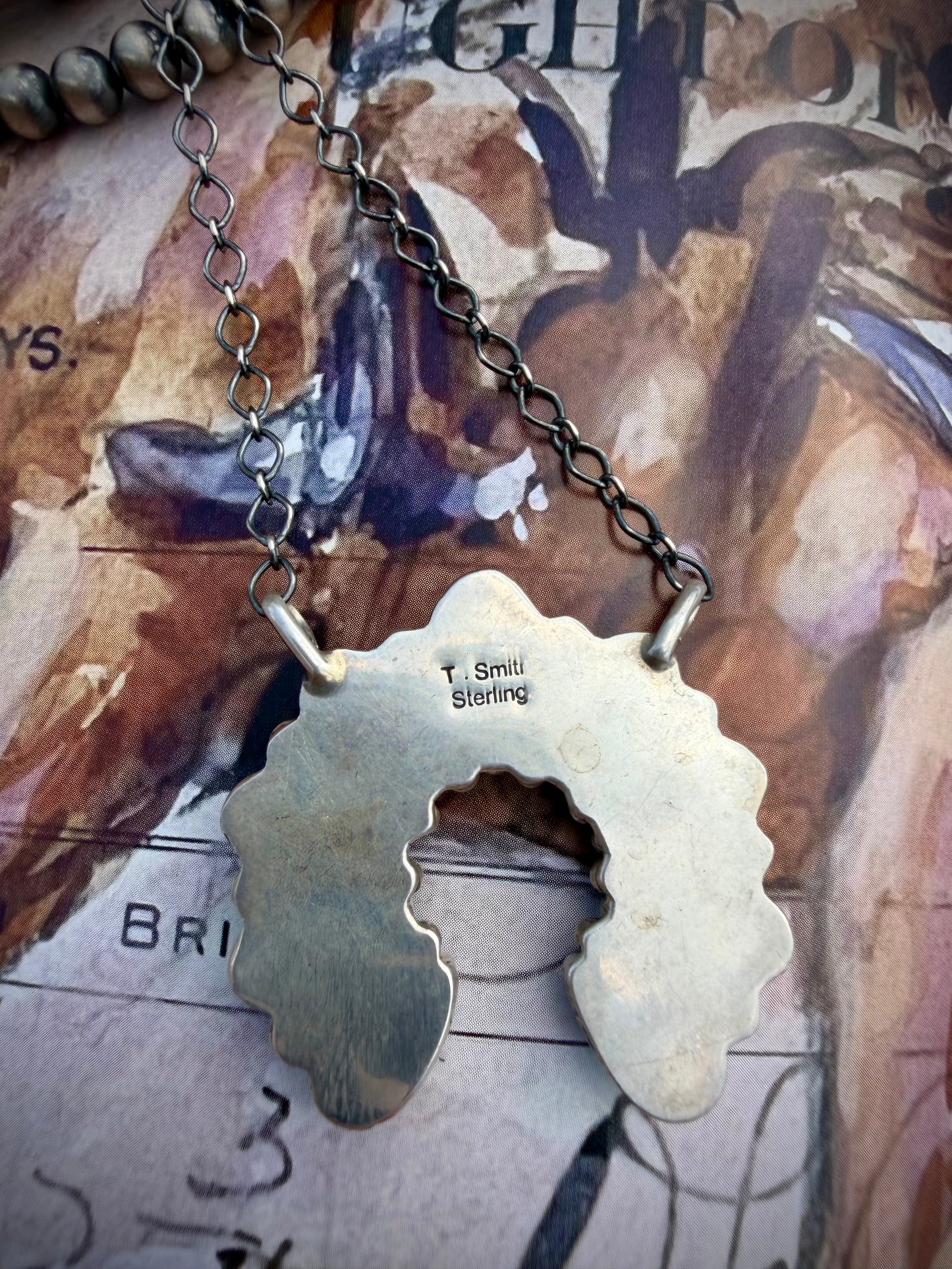 T Smith Bright Blue Naja Necklace #2