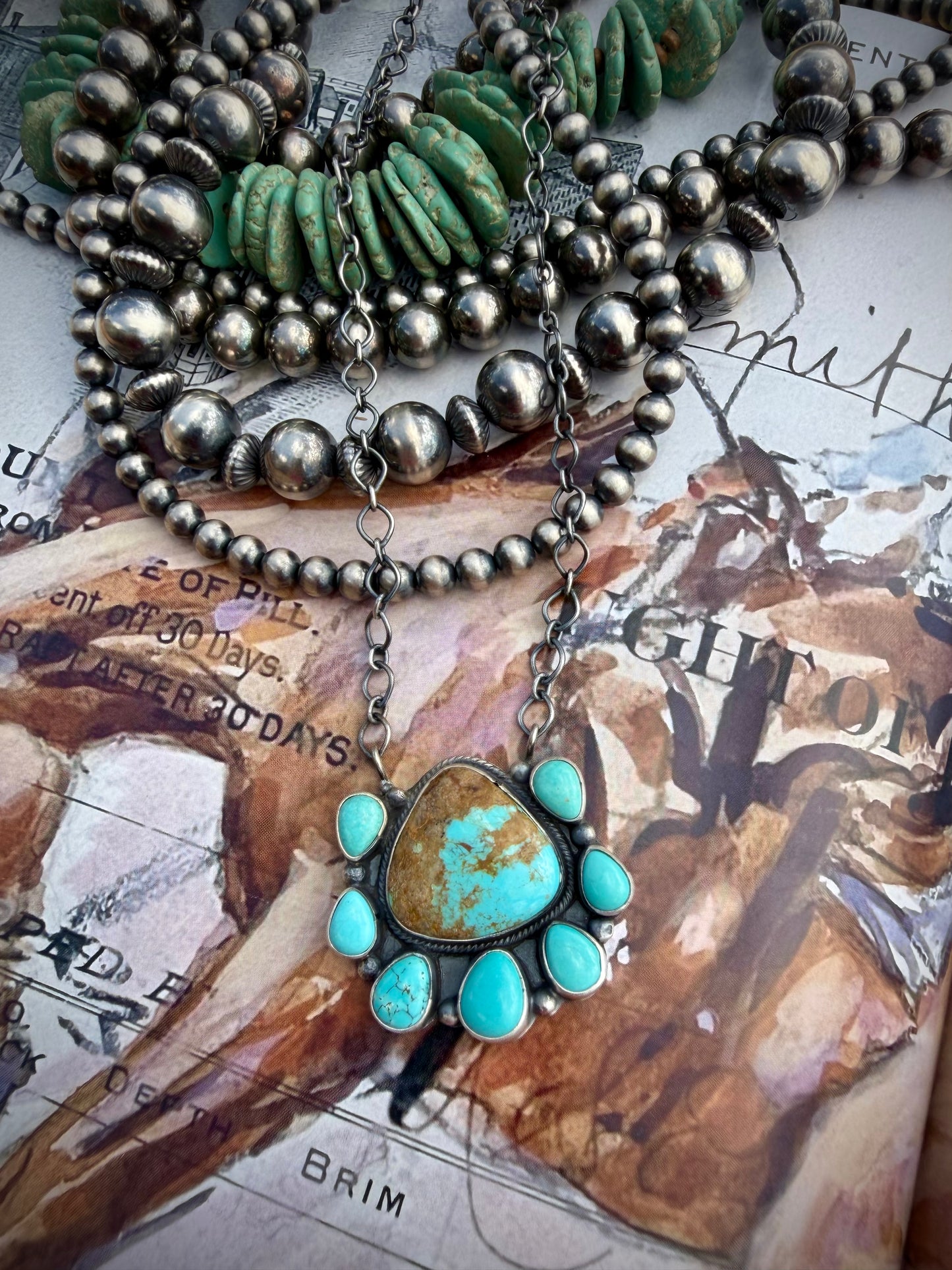 Mine 8 Cluster Pendant Necklace