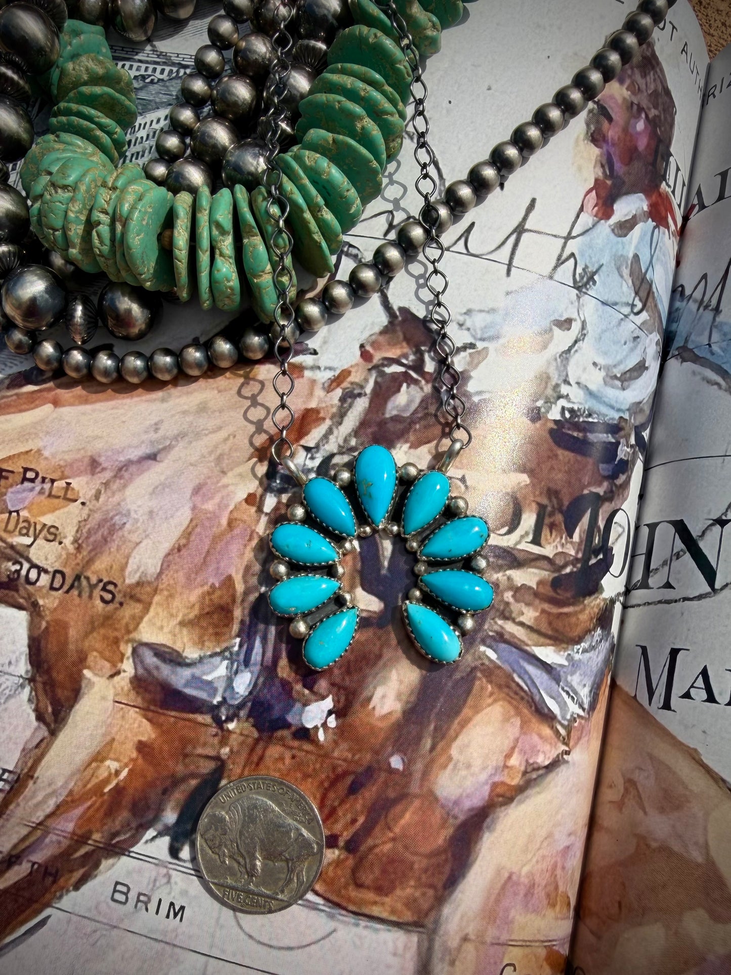 T Smith Bright Blue Naja Necklace #1