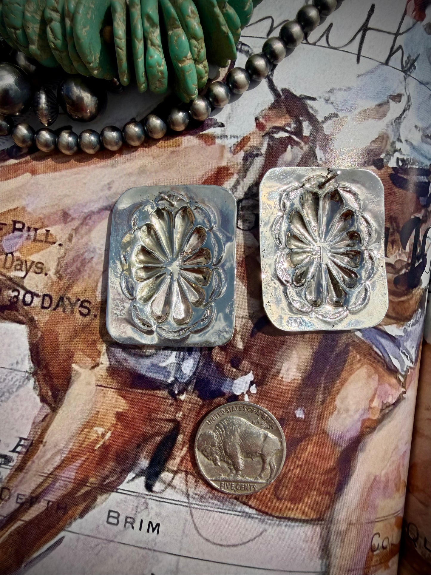 High Shine Concho Earrings By Phil Lynn