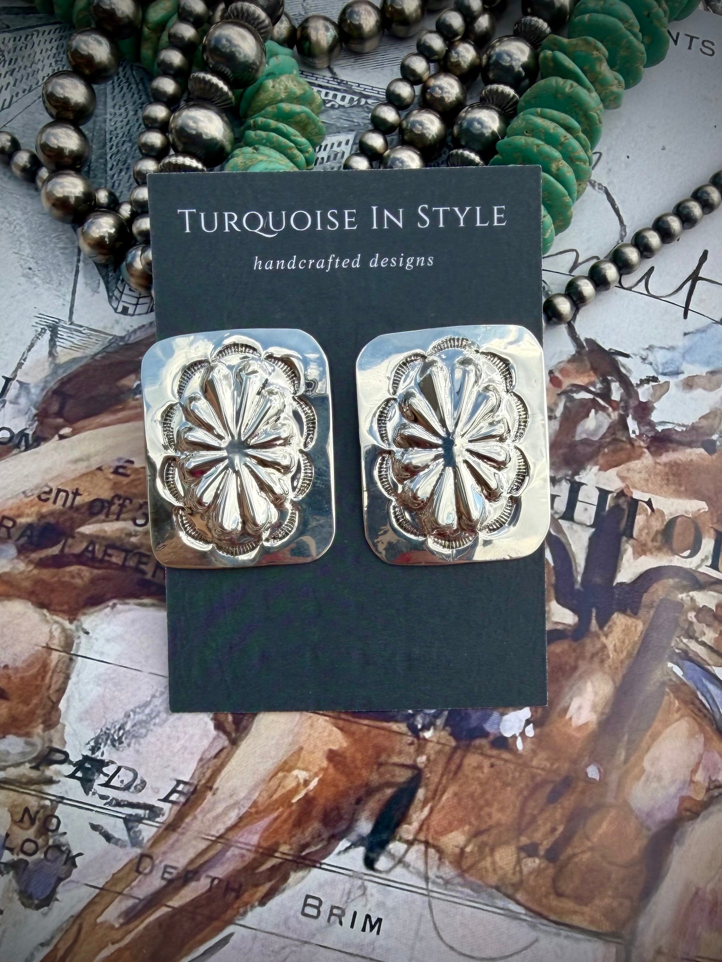 High Shine Concho Earrings By Phil Lynn