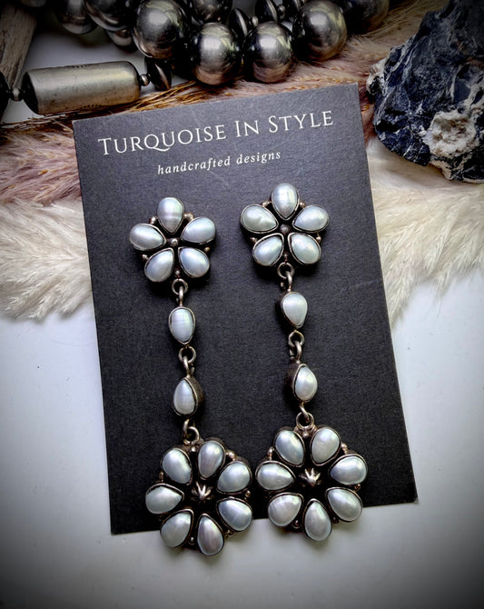 Fresh Water Pearl Dangle Studs by Dan Dodson