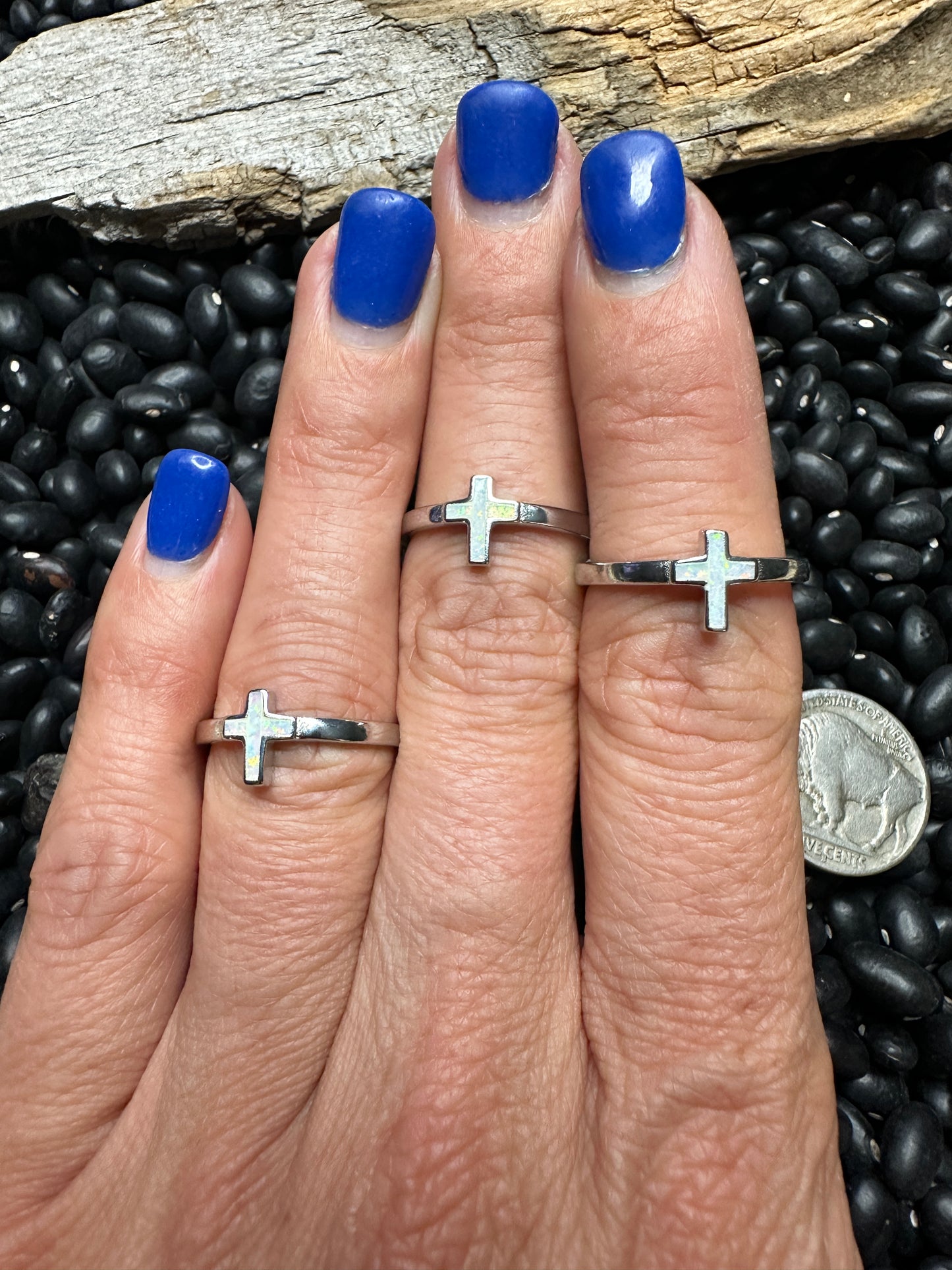 Opal Cross Ring