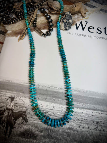 31 1/2" Turquoise Graduated Bead Necklace