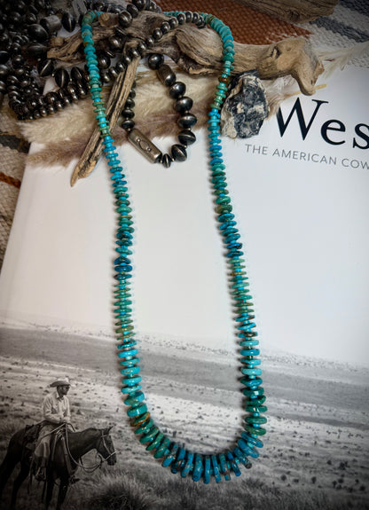 31 1/2" Turquoise Graduated Bead Necklace