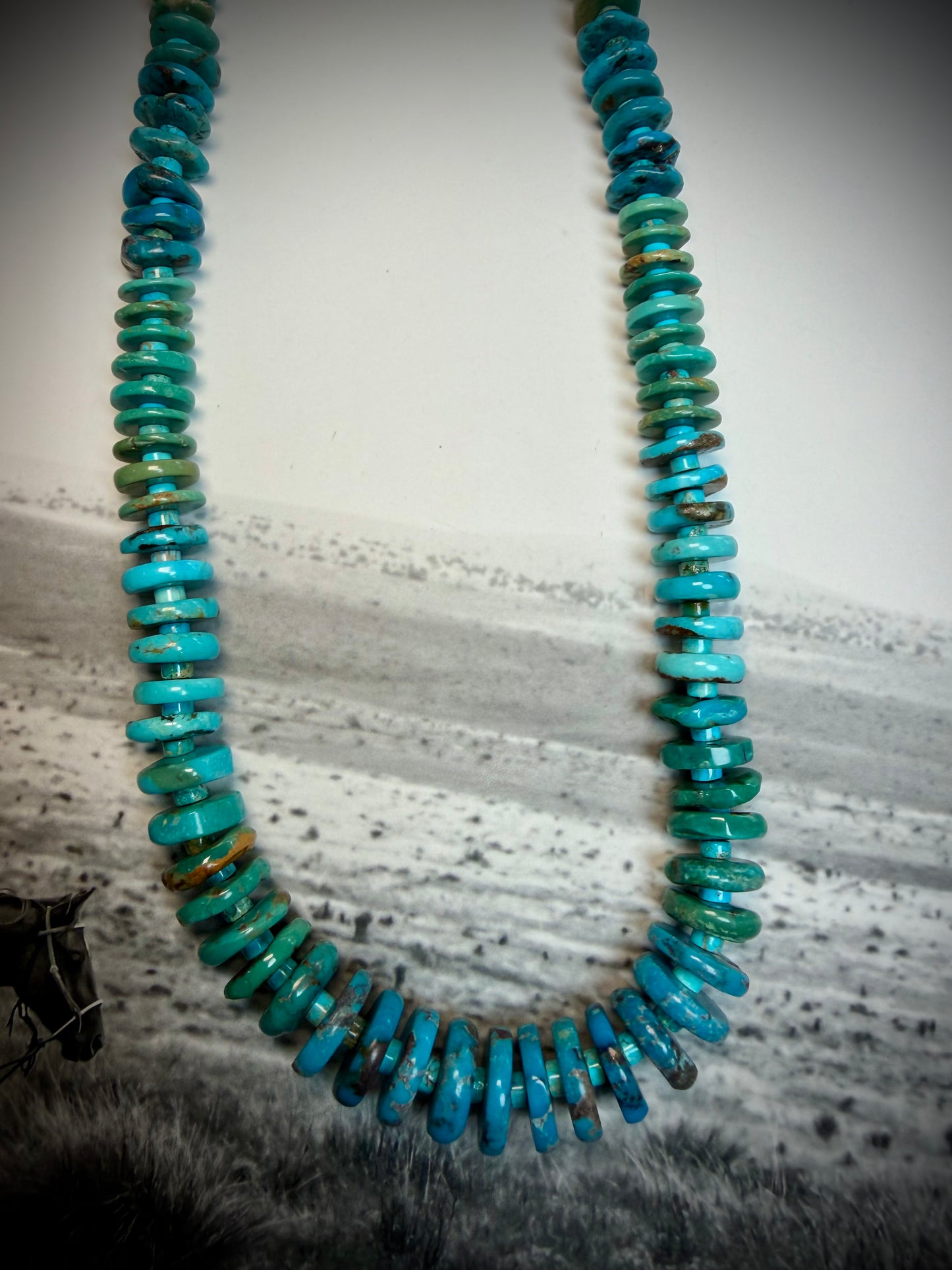 31 1/2" Turquoise Graduated Bead Necklace