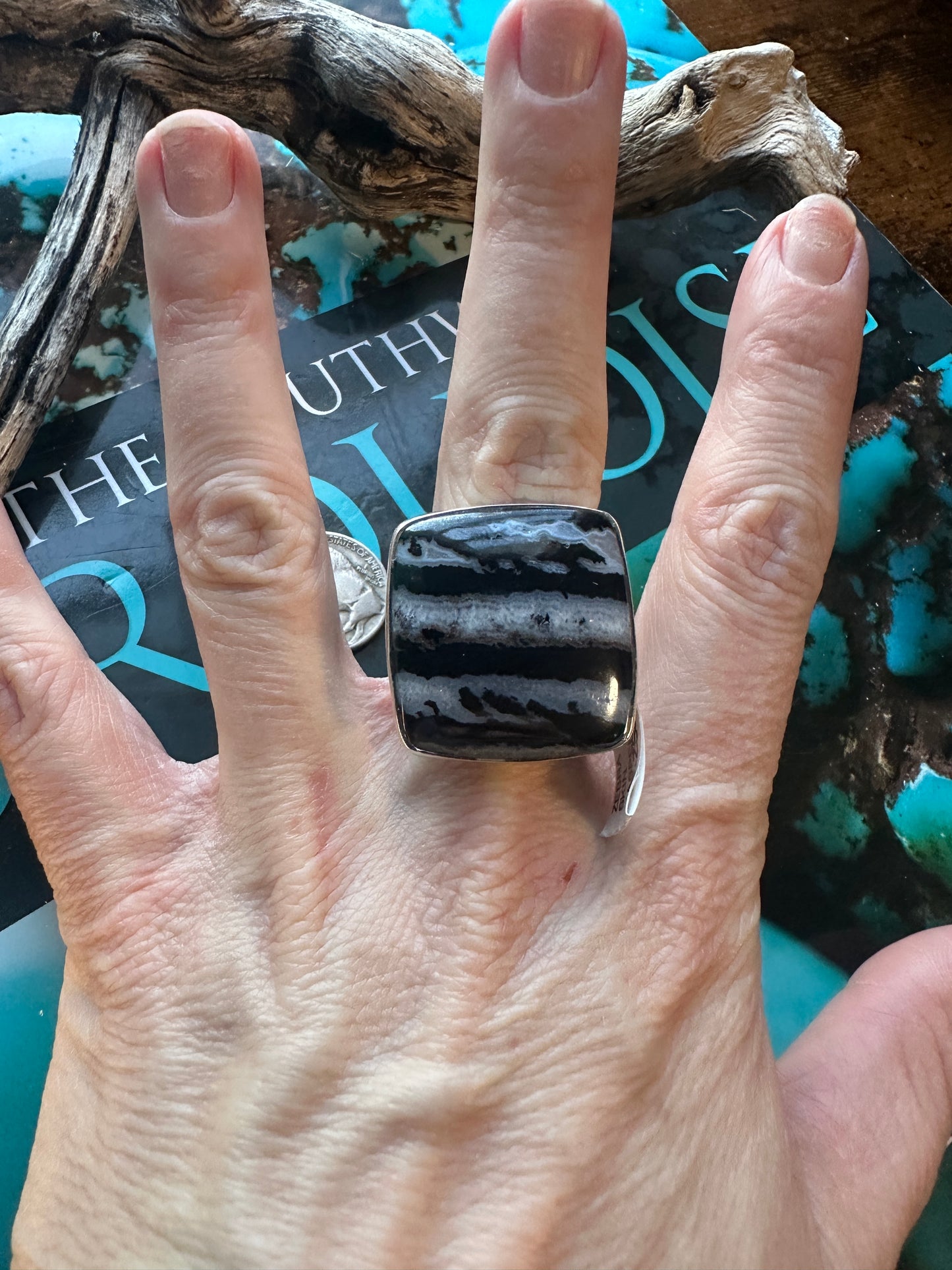 Zebra Skin Jasper Ring (Adj.)