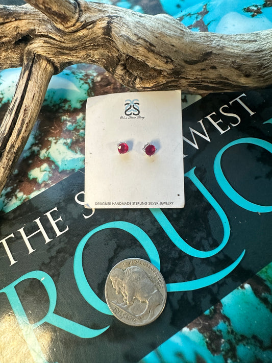 Pink Ruby Studs