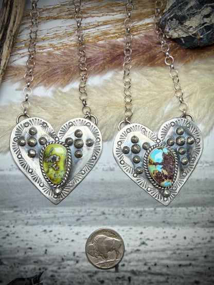 Jeff Largo Stamped Heart Necklace
