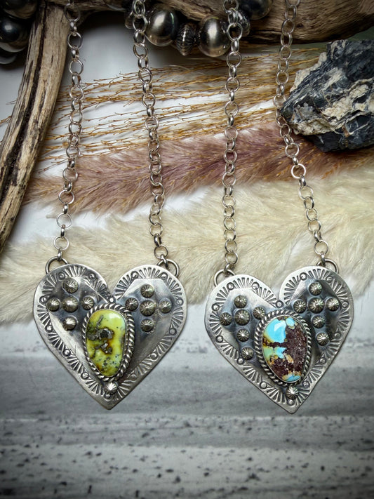 Jeff Largo Stamped Heart Necklace