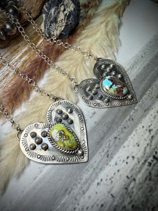 Jeff Largo Stamped Heart Necklace