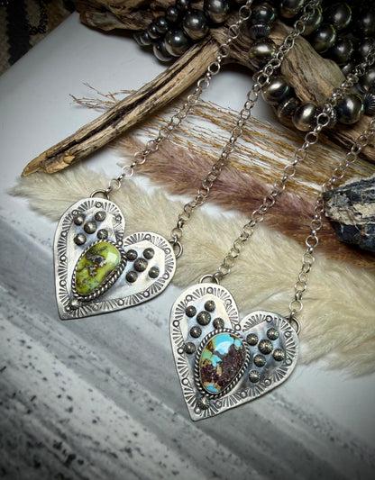 Jeff Largo Stamped Heart Necklace