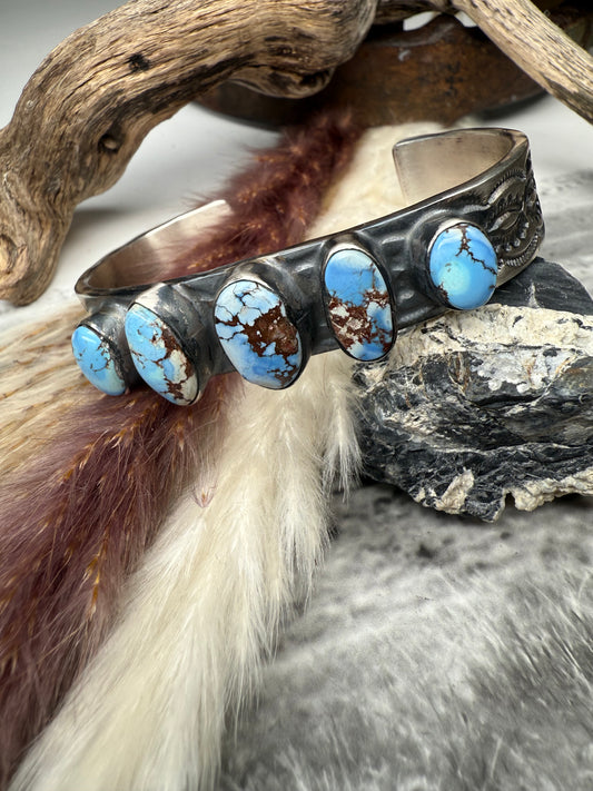 Golden Hills Turquoise 5-Stone Cuff by Chimney Butte